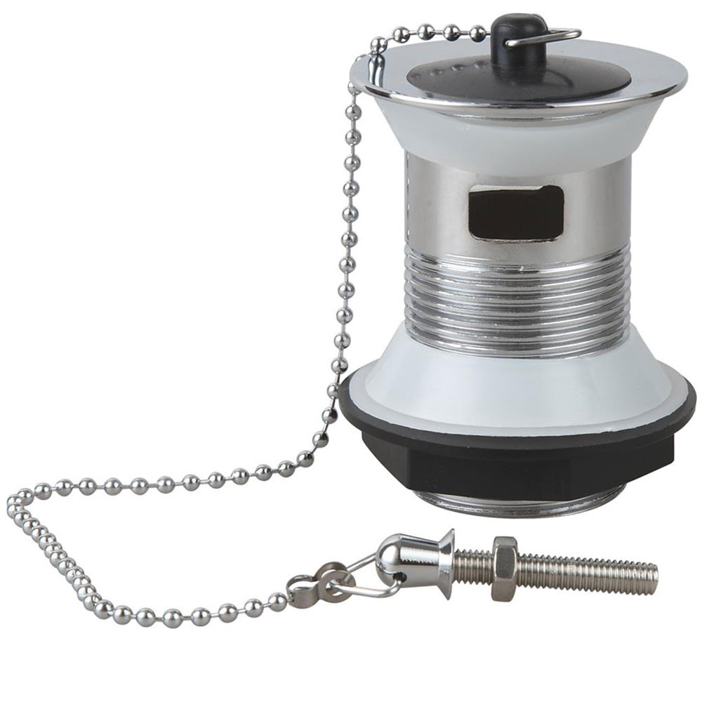 DISCON - 1 1/4inch Slotted Basin Waste with Poly Plug, Chain and Stay ...
