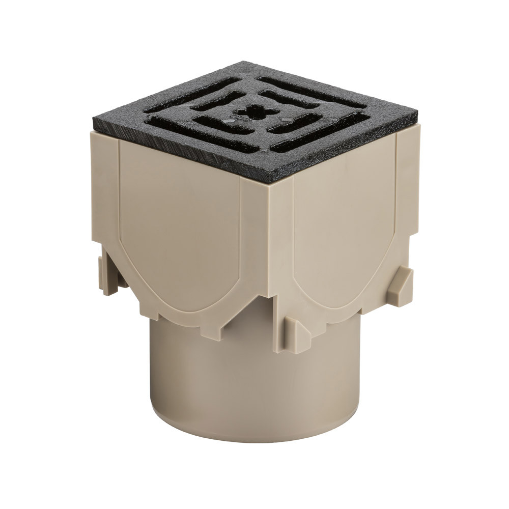 ACO RainDrain Corner Unit with Cast Iron Grating and Vertical Outlet - B125