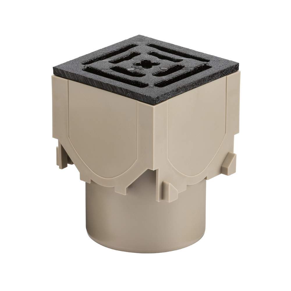 Aco Men's Light Raindrain Corner Unit With Cast Iron Grating And Vertical Outlet - B125