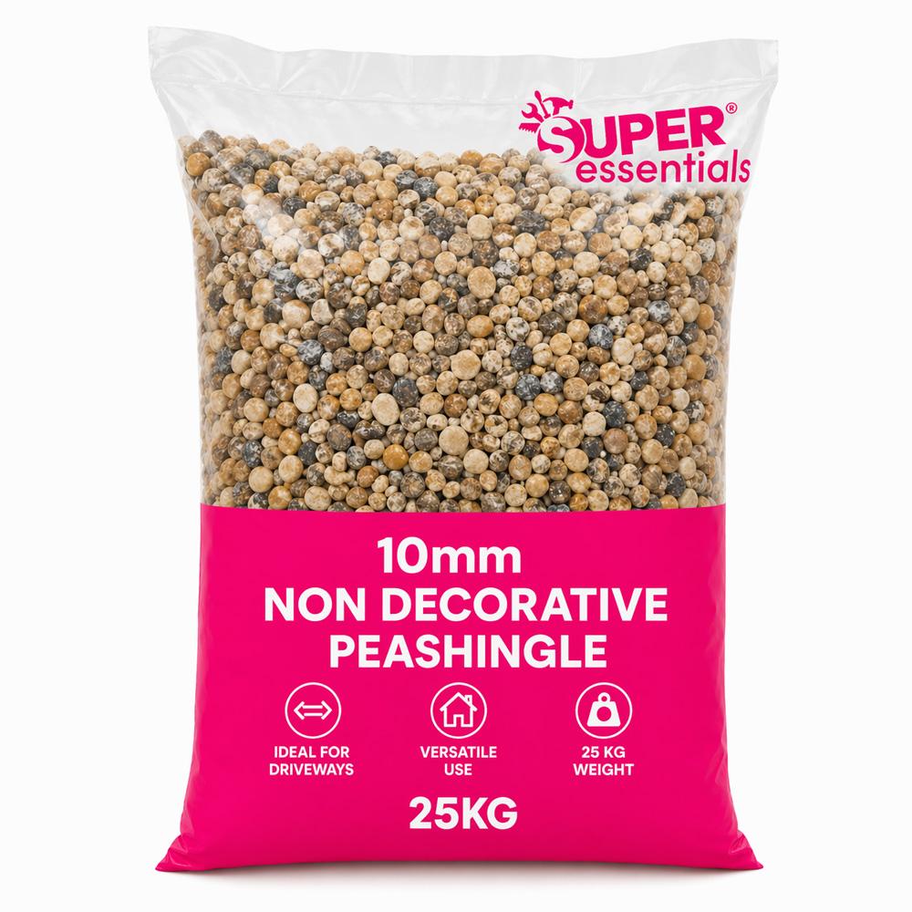 10mm Non Decorative Mixed Colour Pea Shingle/Gravel Bag - 25kg