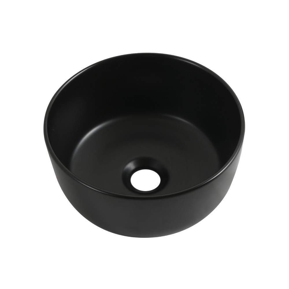 Clickbasin Black 280Mm Ceramic Round Countertop Basin