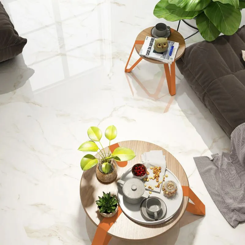 Silicate Gold Calacatta Gold Gloss Marble Effect Rectified Porcelain Floor Tile ...