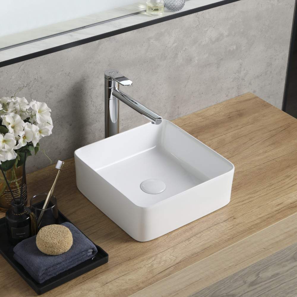 Clickbasin White 345Mm Ceramic Round Countertop Basin