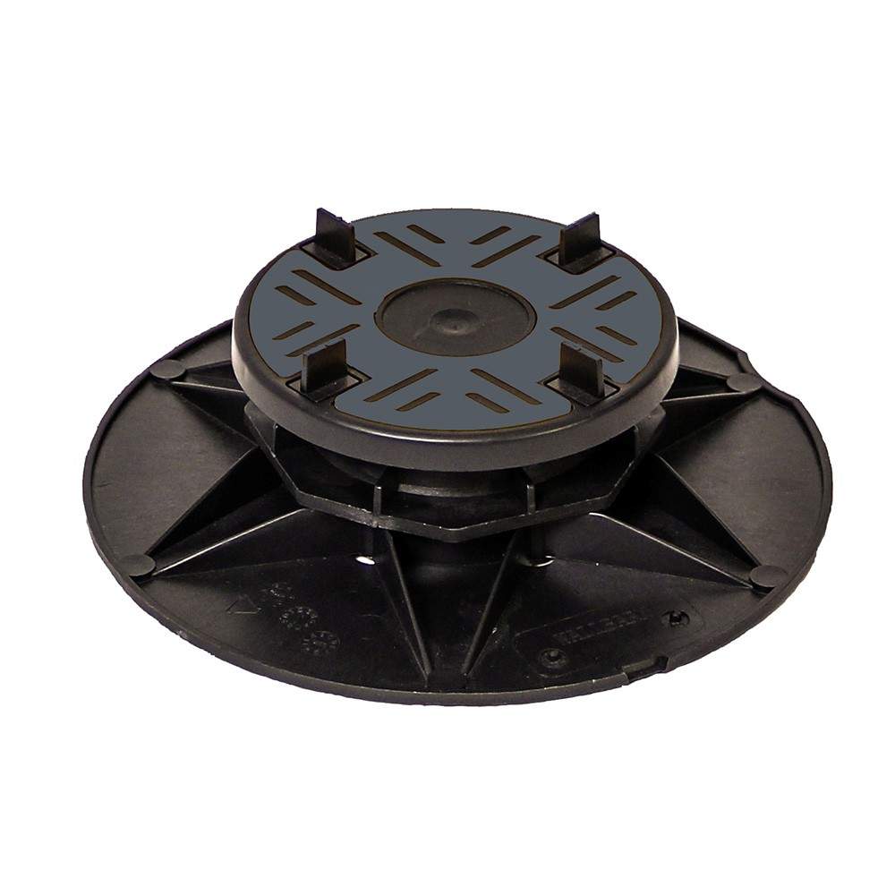 Wallbarn Black Universal Adjustable Pedestal For Decking And Paving Height - 35Mm To 50Mm Polypropylene