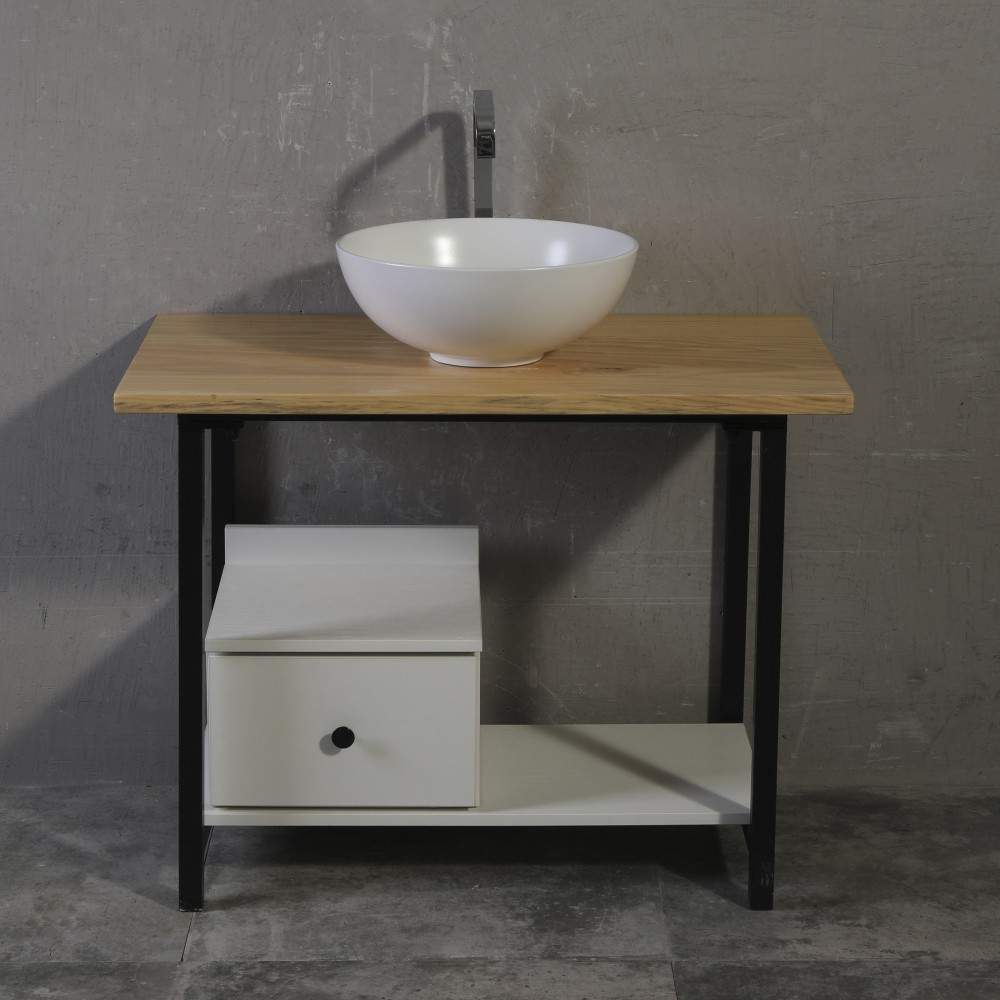Clickbasin White 385Mm Ceramic Round Countertop Basin