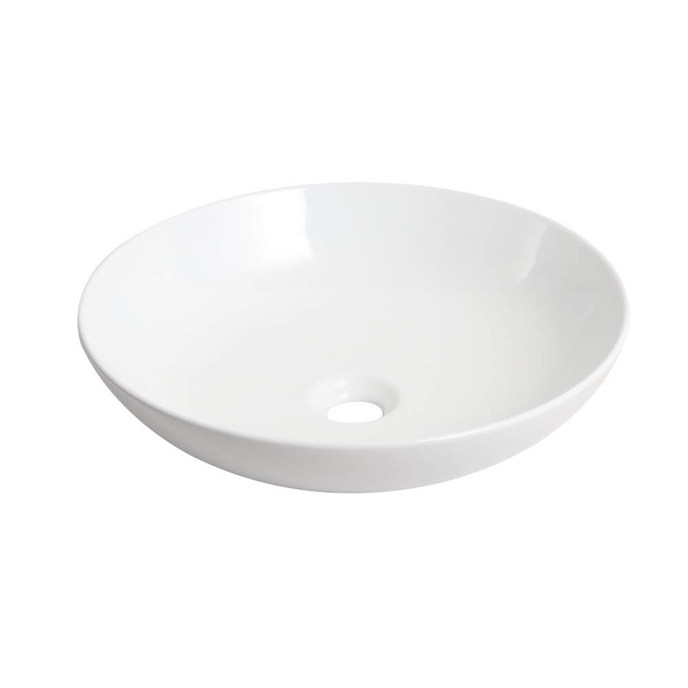Clickbasin White 390Mm Ceramic Round Countertop Basin