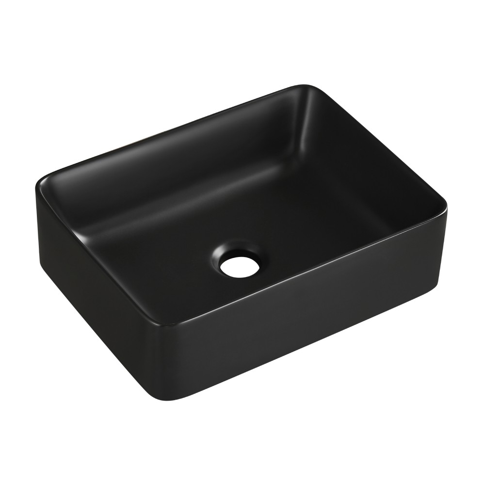 400mm x 300mm Black Ceramic Rectangular Countertop Basin