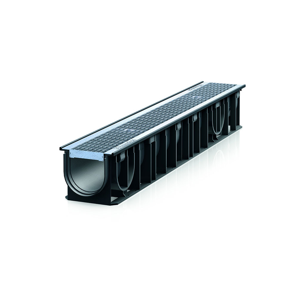 Hauraton Recyfix Standard 100 B125 Channel Drain with Mesh Grating - 1000mm
