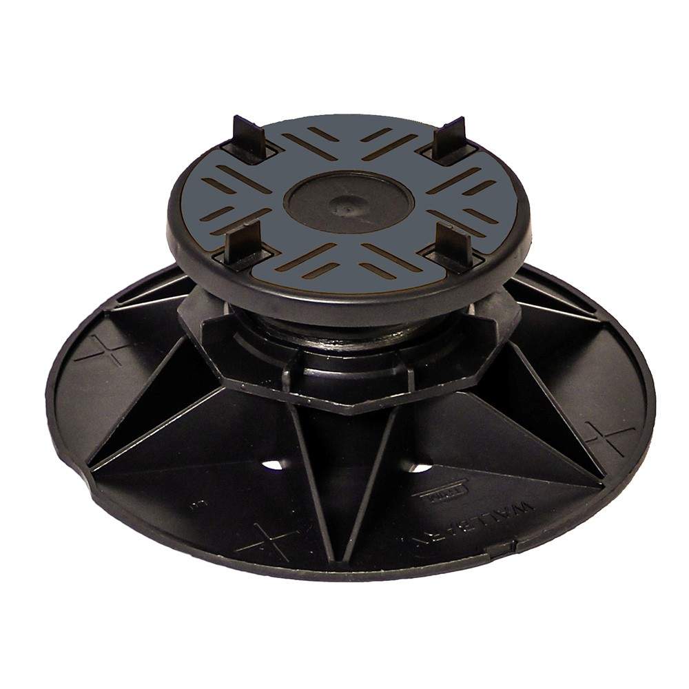 Wallbarn Black Universal Adjustable Pedestal For Decking And Paving Height - 50Mm To 70Mm Polypropylene