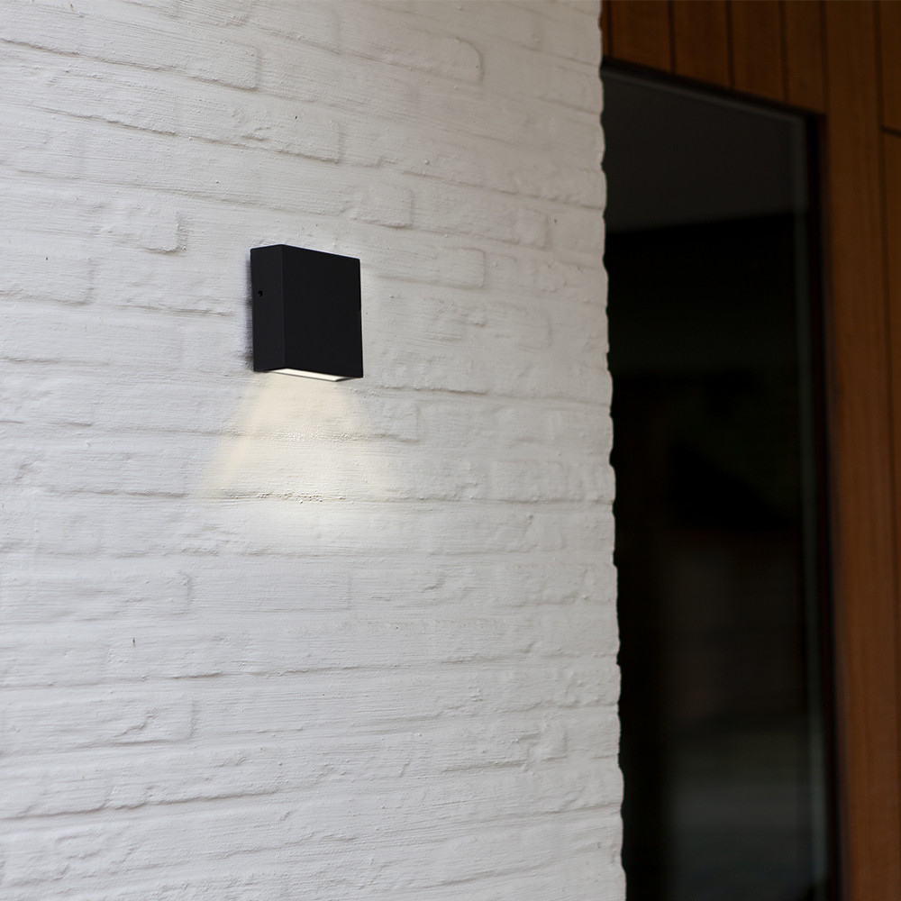 LUTEC Gemini XF IP54 Integrated LED Outdoor Wall Light - Matt Black