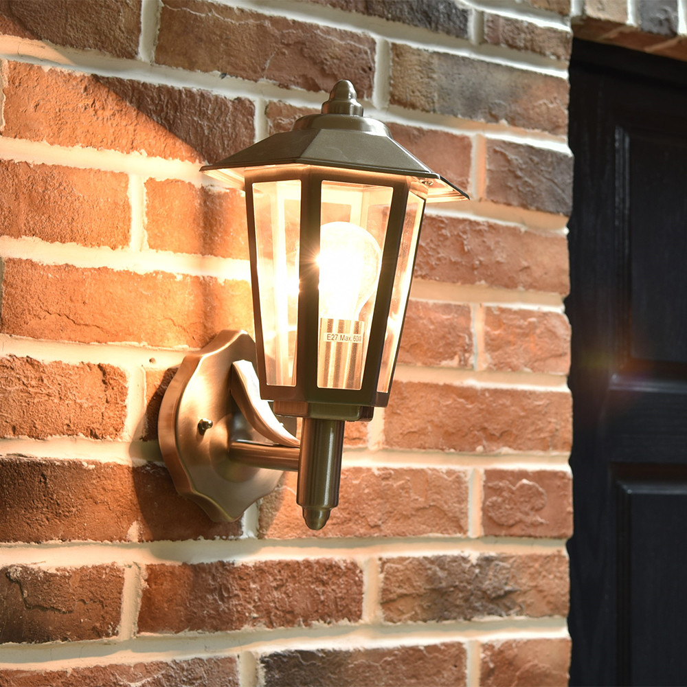 LUTEC Grosvenor IP44 Outdoor Wall Light E27 - Stainless Steel