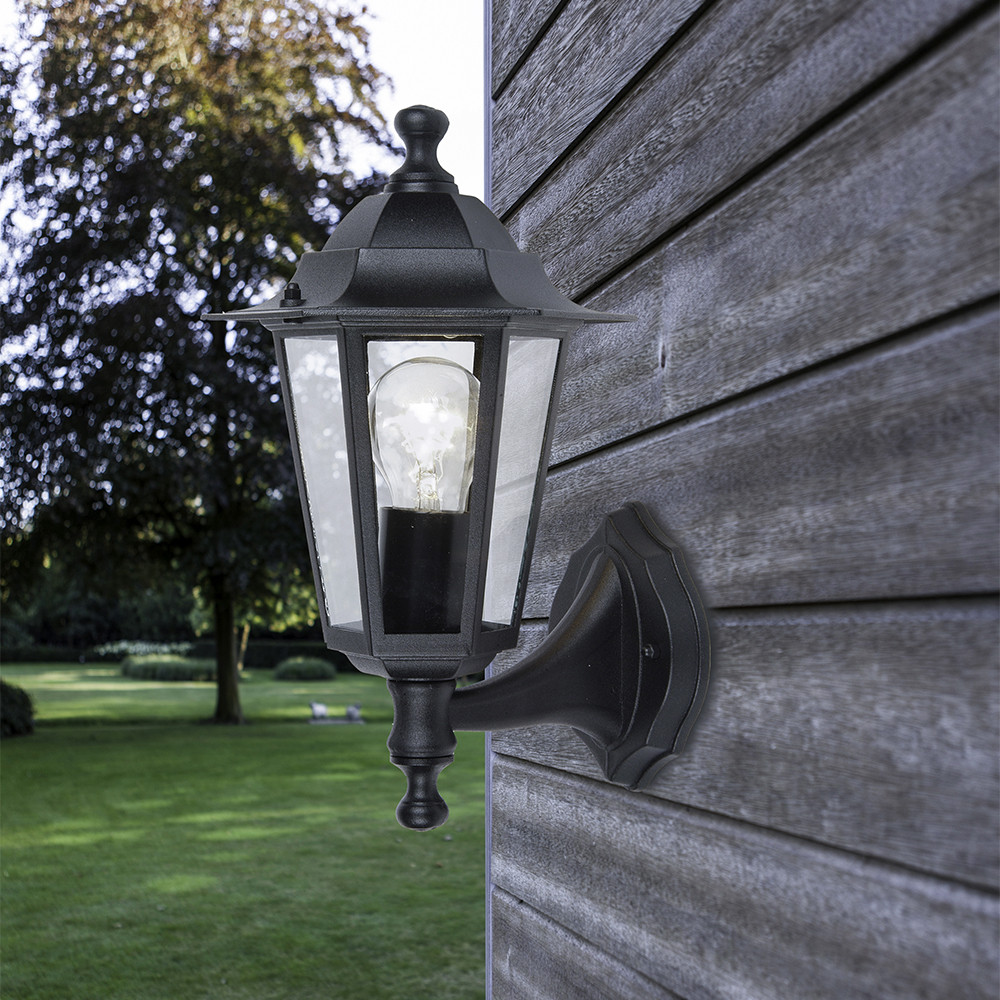 LUTEC Coastal PIR Sensor IP44 Outdoor Wall Light E27 - Black