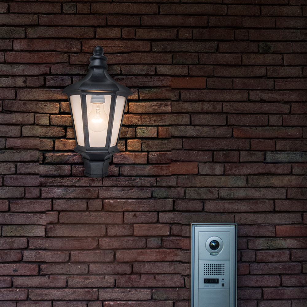 LUTEC Cotswold IP44 Outdoor Wall Light E27 - Black