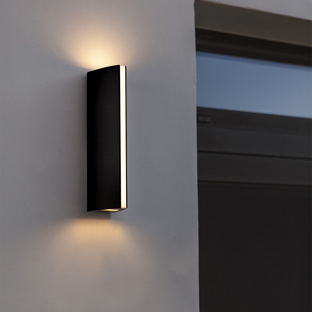 LUTEC Leo IP54 Integrated LED Outdoor Wall Light - Dark Grey