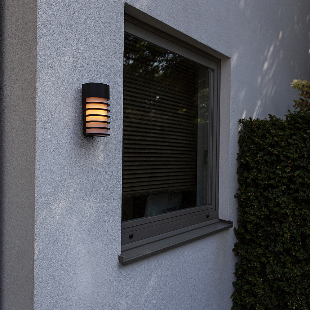 LUTEC Fulton IP54 Outdoor Wall Light E27 - Black