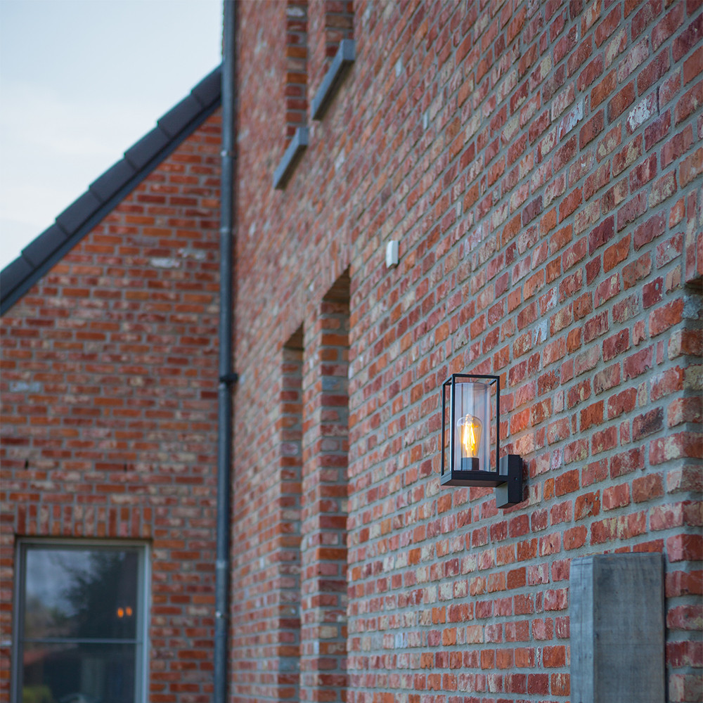 5288801012 lutec flair cottage outdoor wall light matt black lifestyle