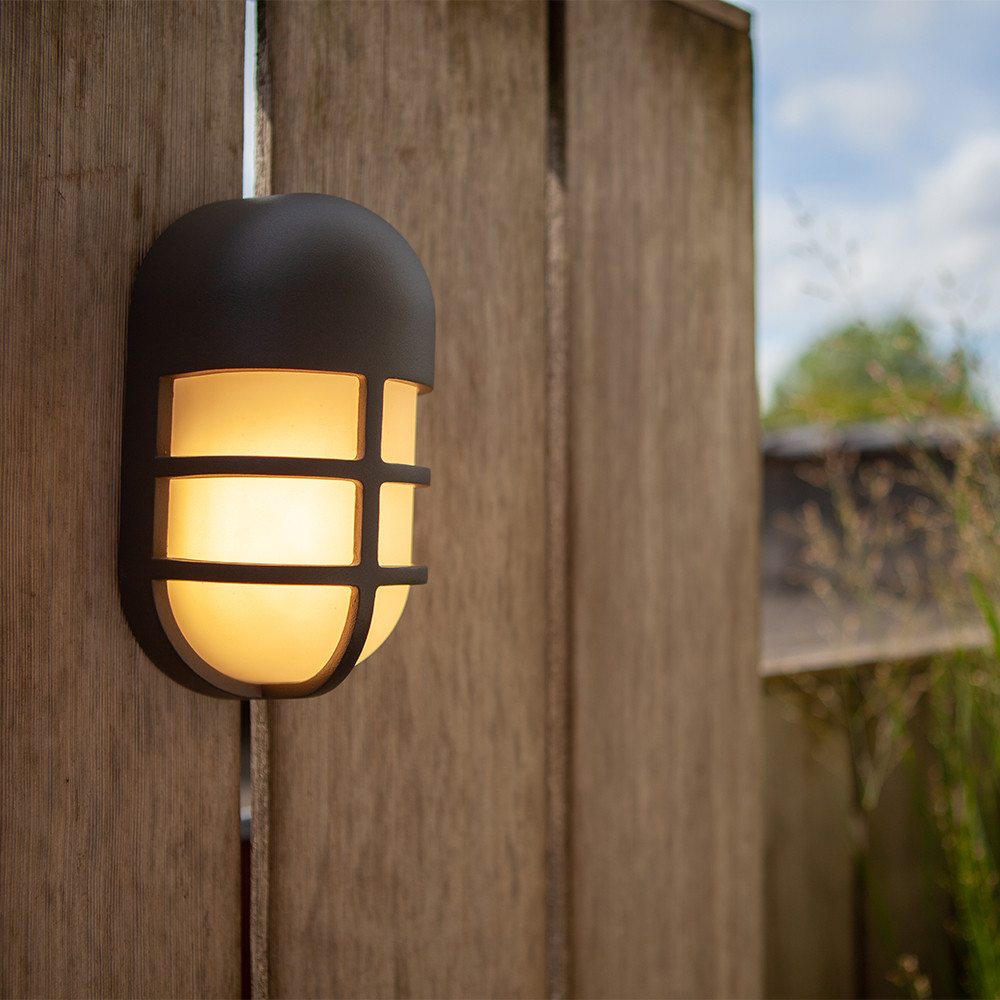 LUTEC Bullo IP54 Integrated LED Outdoor Wall Light - Dark Grey