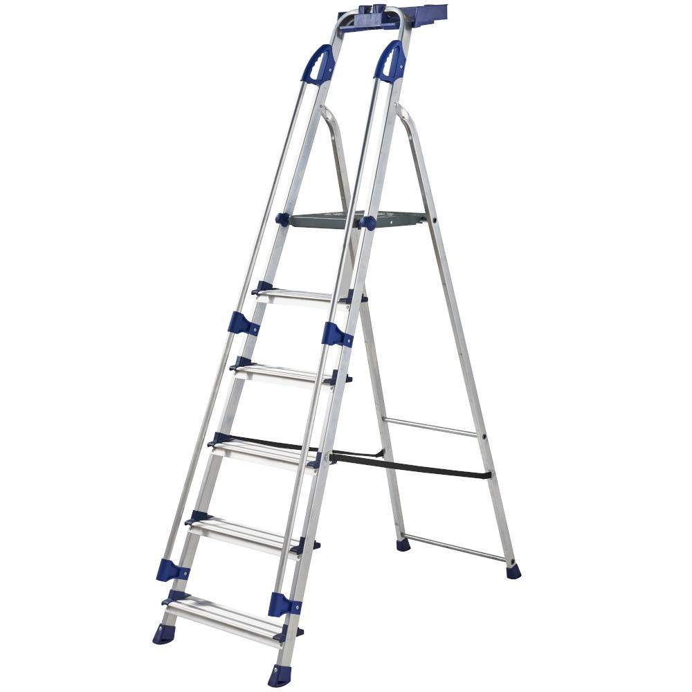 Werner Blue 6 Tread Workstation Stepladder - En131 Aluminium