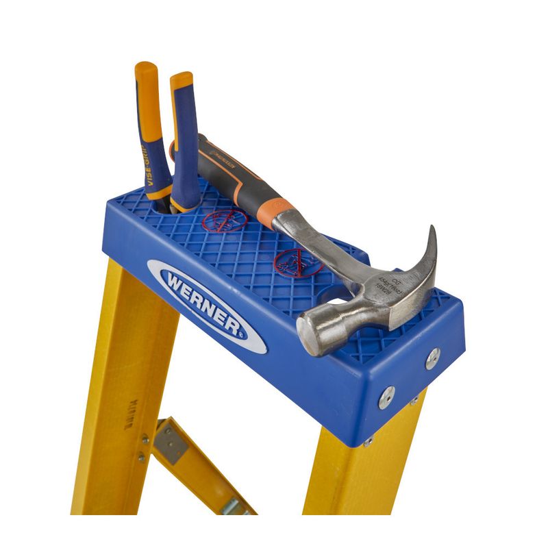 Werner 4 Tread Trade Fibreglass Platform Step Ladder BS 2037 EN131 Professional Insulation