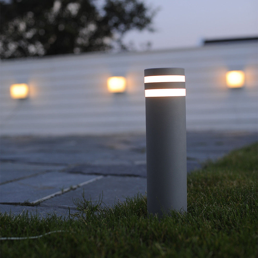 LUTEC Focus IP44 Outdoor Bollard Light GU10 - Dark Grey
