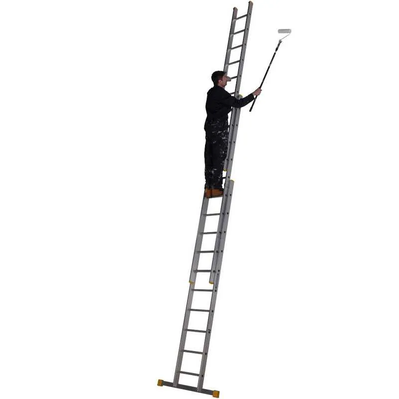 Box Section Extendable Werner 2.97m Triple Box Section Extension Ladder - BS EN131 | Door ...