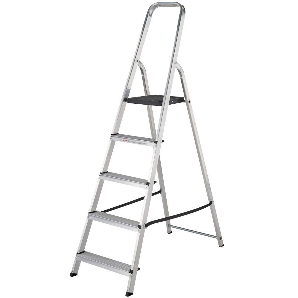 Werner 5 Tread High Handrail Stepladder - En131 Aluminium