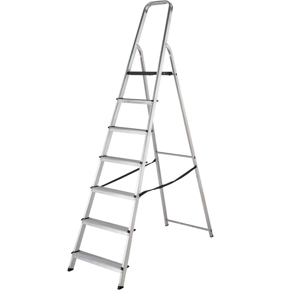 Werner 7 Tread High Handrail Stepladder - En131 Aluminium
