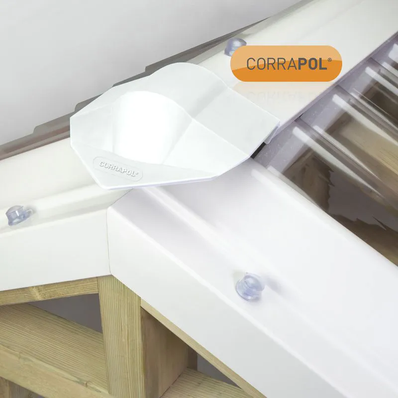 Corrapol Ridge Capping Corrapol Super Ridge Endcap - White | Roofing Superstore®
