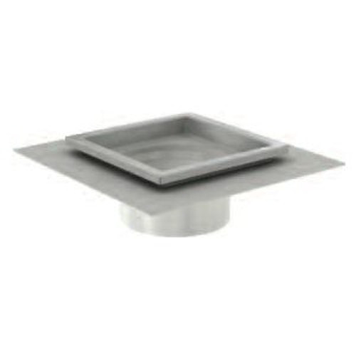 ACO Gully 157 Stainless Steel 316 Telescopic Square Top Drainage Gully Tiled Floor - 110mm Outlet
