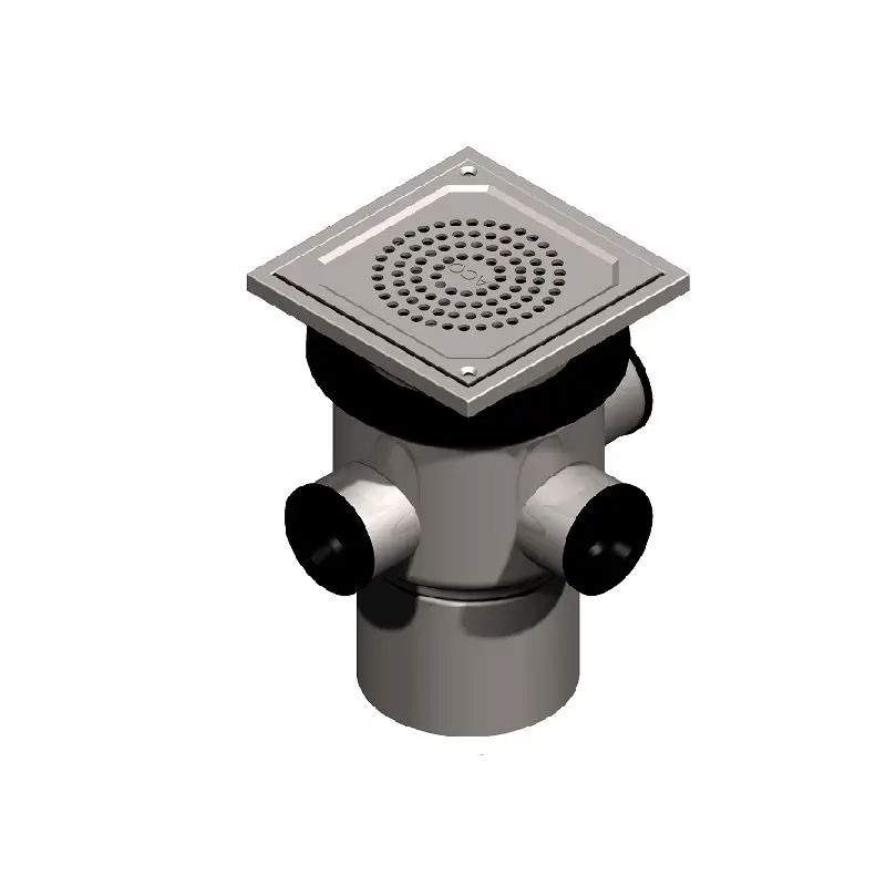 Aco Light Gully Eg150 Stainless Steel 316 Telescopic Vertical With 3 Inlets - Square