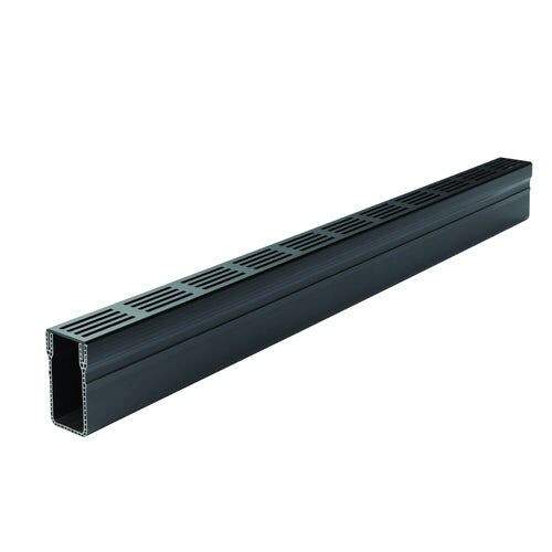 Aco Black Threshold 1000Mm A15 Plastic Channel Drain & Grate Aluminium