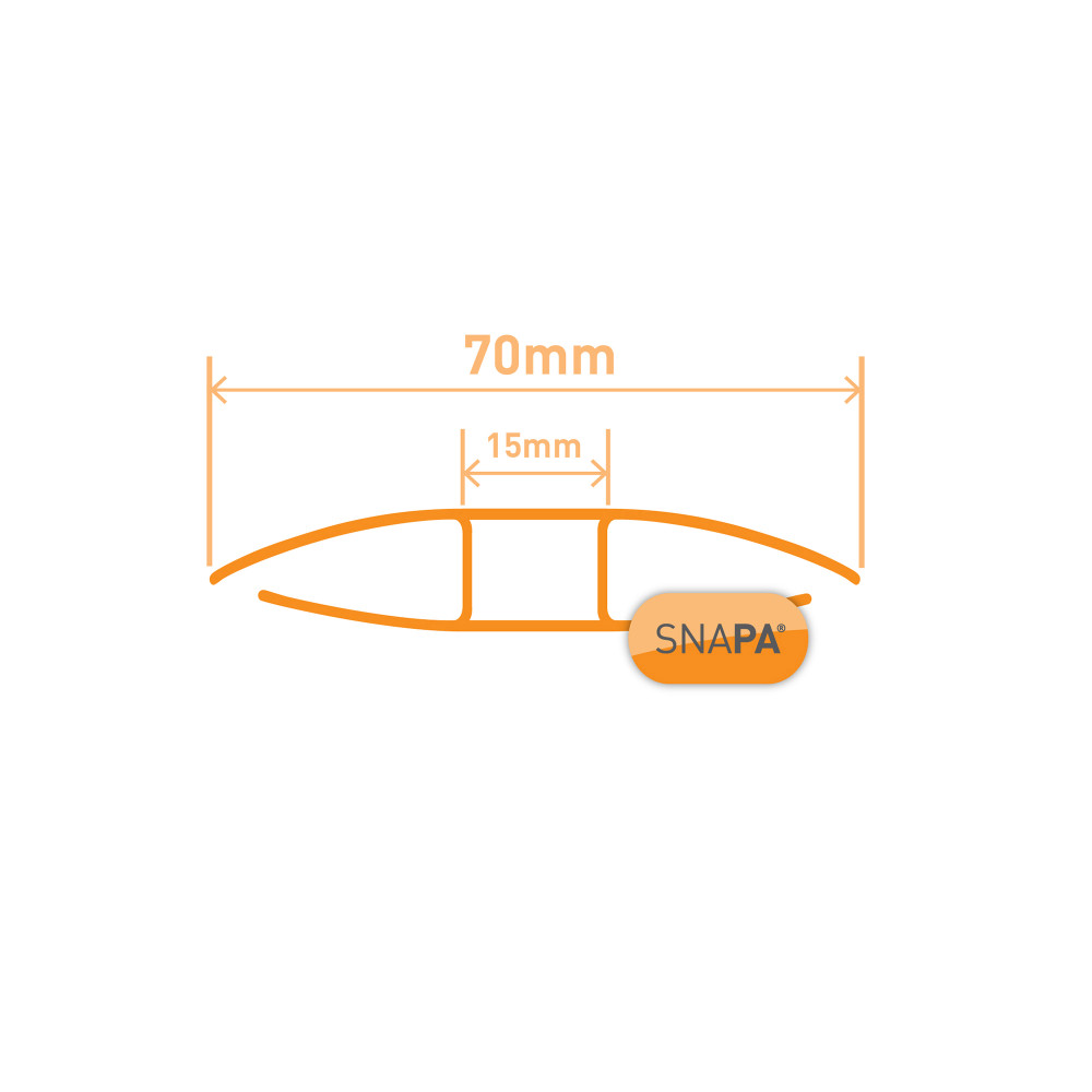 Snapa 10mm Clear Polycarbonate H Section - 3000mm | Roofing Superstore®