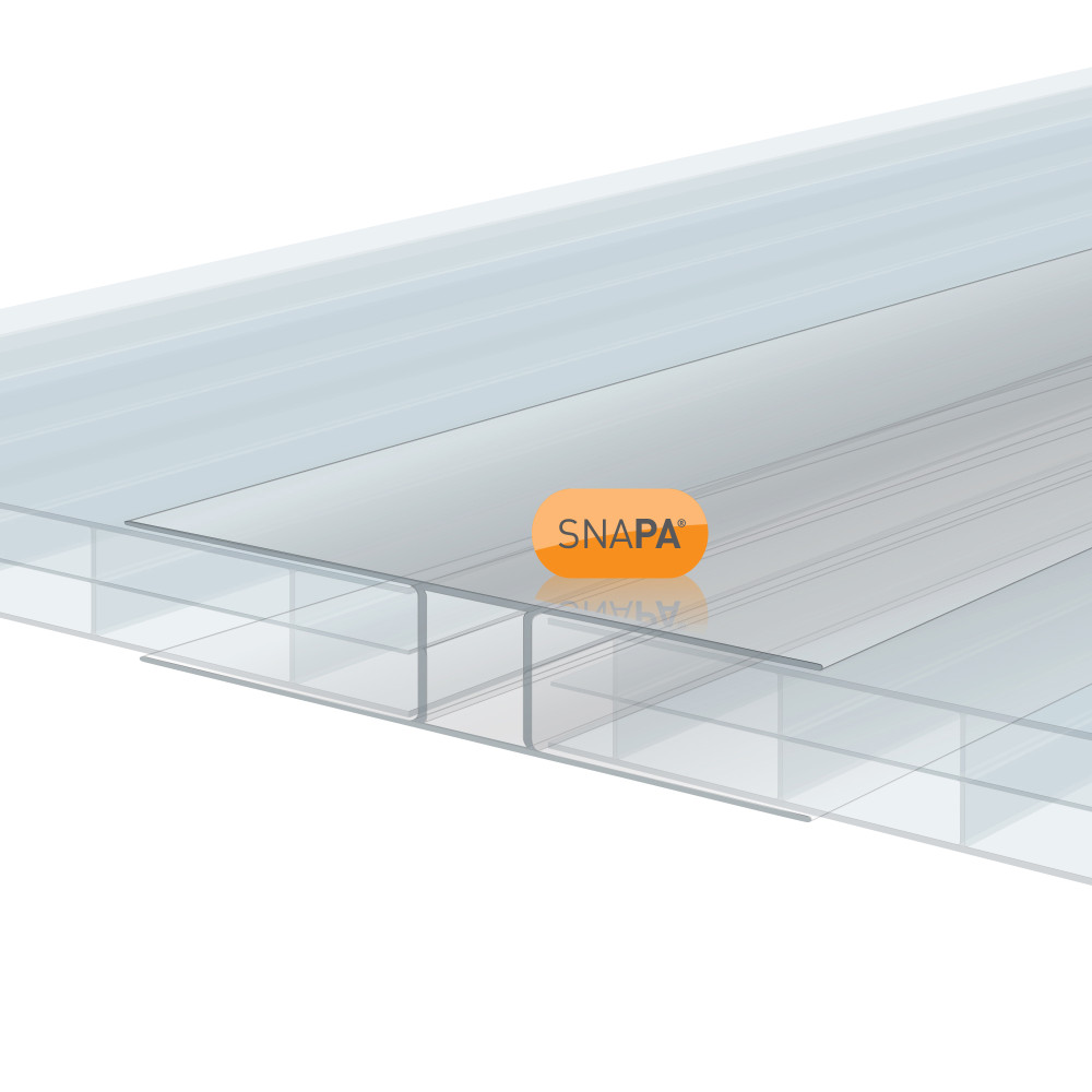 Snapa 16mm Clear Polycarbonate H section - 2000mm | Roofing Superstore®