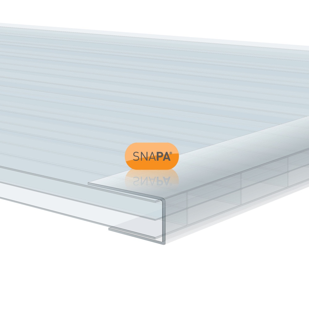 Snapa 16mm Clear Polycarbonate C section - 3000mm | Roofing Superstore®