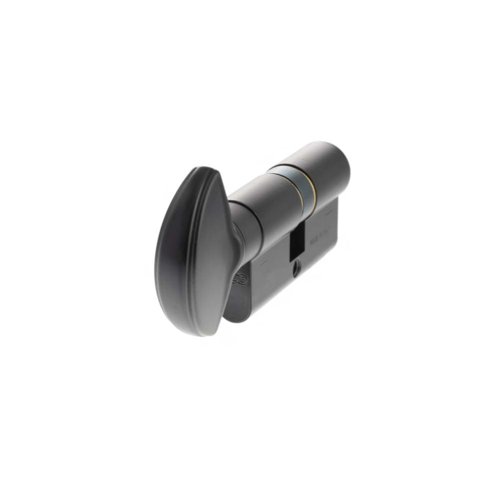AGB Matt Black Euro Profile 5 Pin Cylinder Key to Turn - 35-35mm (70mm ...