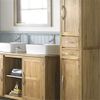 Alta Natural Oak 450mm 2-Drawer Free Standing Tall Storage Cabinet