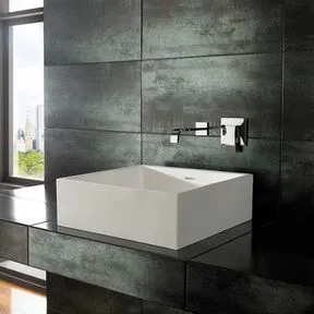 Alto 465mm White Stone Resin Large Square Basin