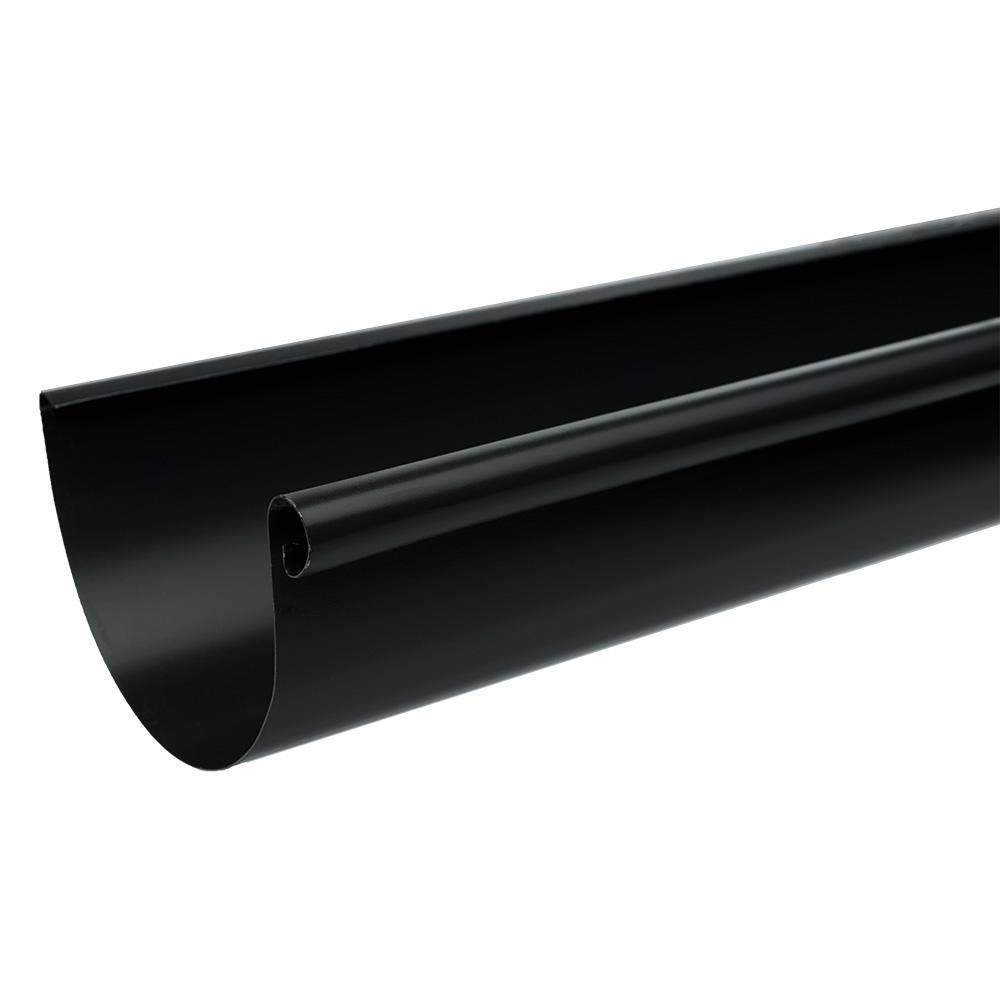 Alumasc Infinity 3m x 150mm Steel Half Round Gutter - Black Galvanised Steel