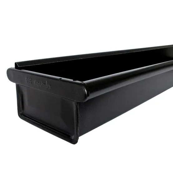 Main Gutter Box Alumasc Infinity 1m x 120mm Steel Box Gutter with Left Hand Stop End ...