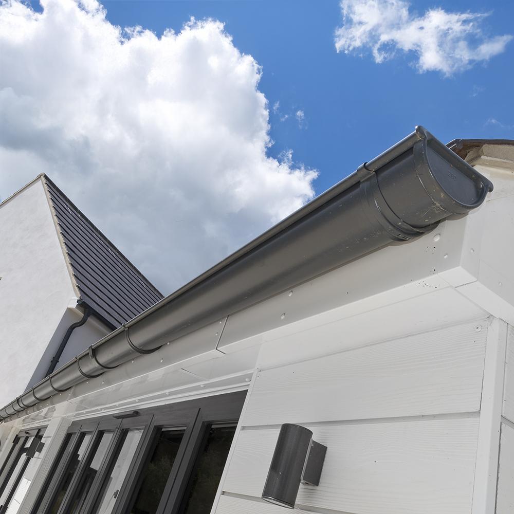 Alumasc Infinity 150mm Steel Half Round Gutter Push Fit Stop End ...