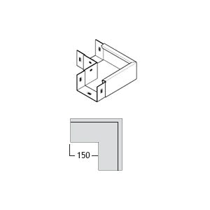 Aluminium Gutter Joggle Box 90dg Ext Angle 100 x 75mm - Black