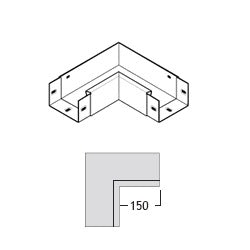 Aluminium Gutter Joggle Box 90dg Int Angle 100 x 75mm - Black