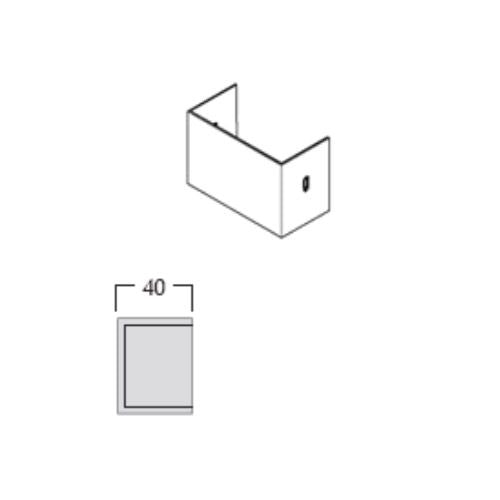 Aluminium Gutter Joggle Box Left Stop 150 x 150mm - Agate Grey RAL7038