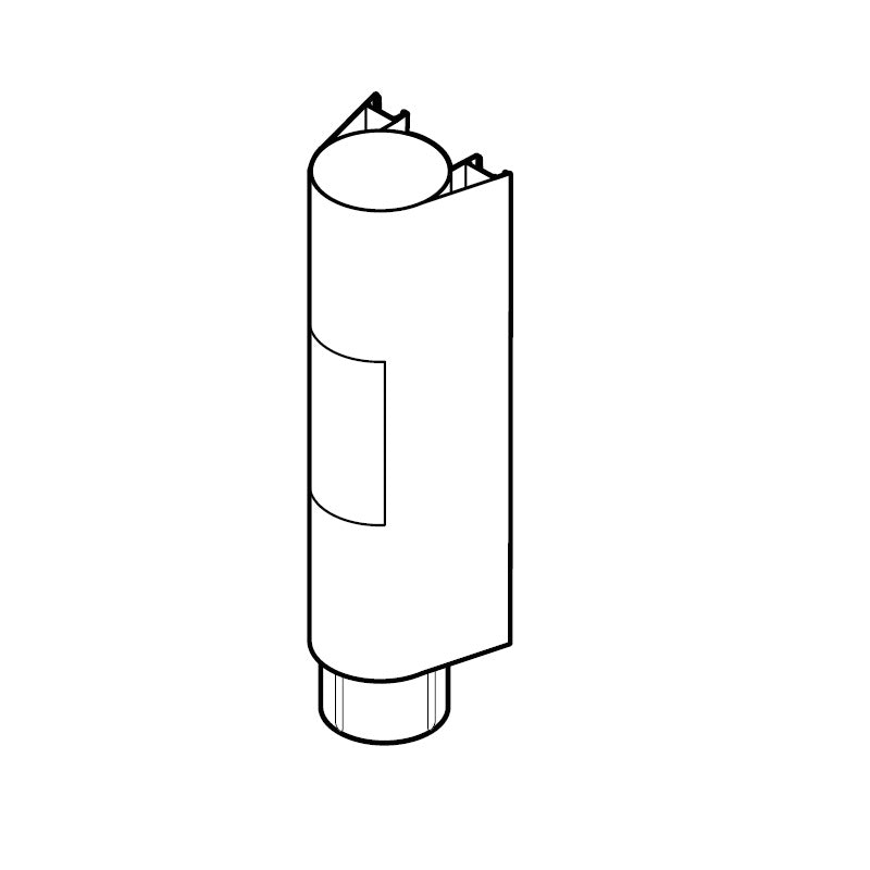 Aluminium Guttering Guardian Circular Access Pipe 86 x 106mm - Black