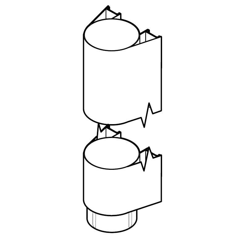 Aluminium Guttering Guardian Circular Downpipe 86 x 106mm - Black