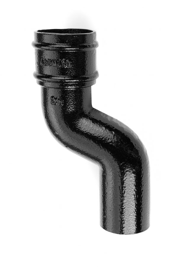 Aluminium Guttering Round 150mm Offset Bend 75mm - Black