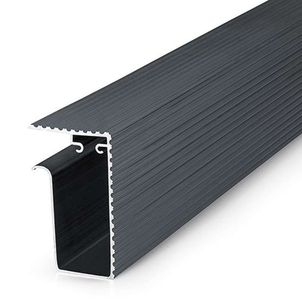 Alupave Fireproof Flat Roof & Decking Side Gutter Anthracite Grey - 2m ...