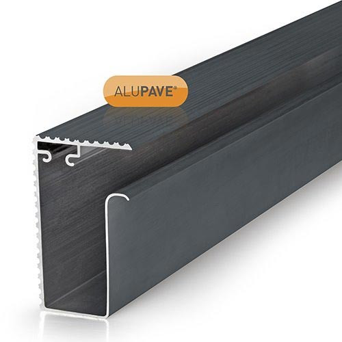 Alupave Fireproof Flat Roof & Decking Side Gutter Anthracite Grey - 6m ...