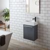 Apex Grey Gloss Storage Cabinet & Basin with Matt Black Mixer Tap & Waste