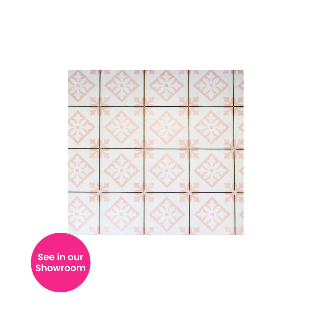art_nouveau_pink_porcelain_wall_&_Floor_Tile_200x200mm_showroom
